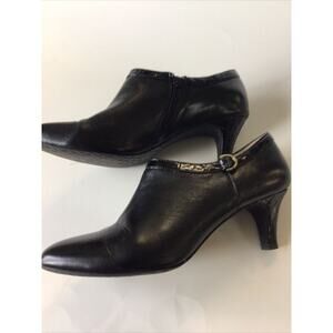 Joan & David Circa Luxe Black Leather Ankle Heel Boots Cjchase Size 10M Women’s